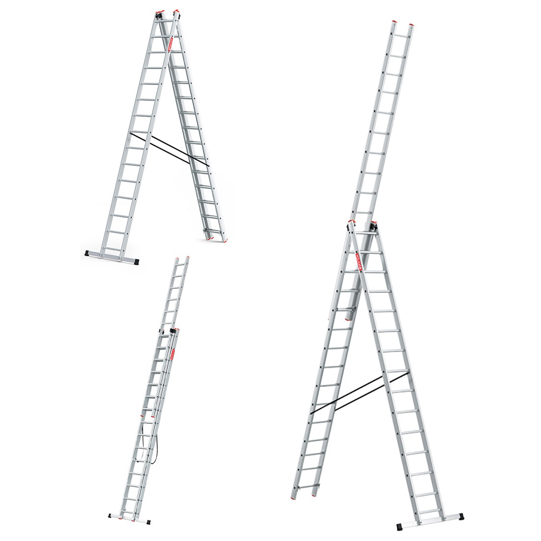 Drabina aluminiowa 3x15 PROFESJONALNA 150 kg produkt POLSKI